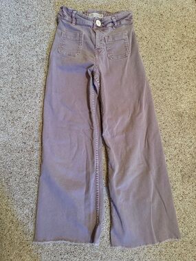 Zara girls Wide-Leg Jeans in Lavender size 11/12
